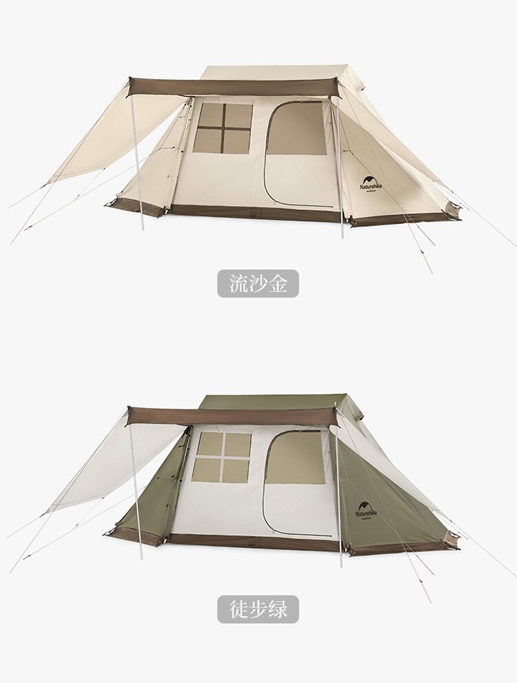 Cheap Goat Tents  Outdoor Camping Open 210D Windproof And Rainproof 3 4 People Portable Three door Double curtain Automatic Tent   